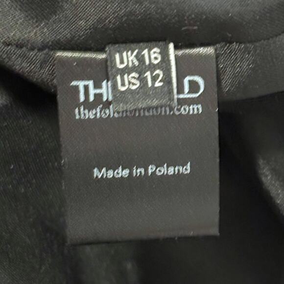 NWT The Fold Cocktail Dress - Black Short Sleeves - Midi Sheath - Size 12 - Picture 3 of 12